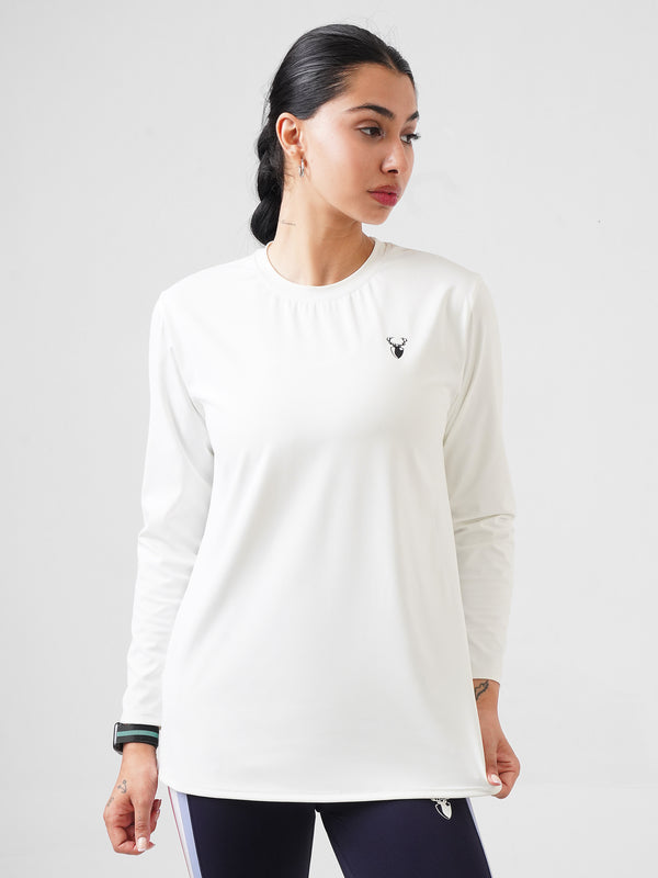 District Loose Fit Long Top in White Vanilla